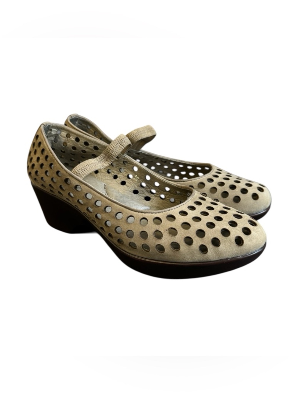 Cordani Clogs Perforated Italian Leather Comfort Shoes Womens 38 Contemporary